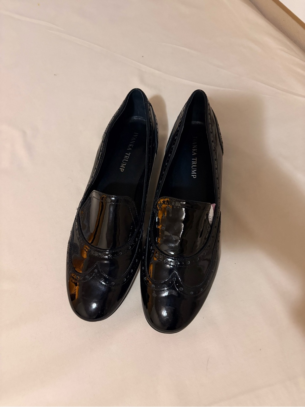 Ivanka Trump Black Patent Leather Slip-On Loafers